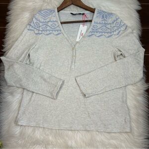 Vineyard Vines Womens Henley Waffle Knit Sz XL Dreamcloth Nordic Fair Isle NWT